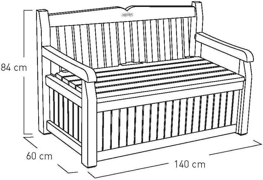 Outdoor Storage Bench 265L – Weather-Resistant Garden Seat - EVERNEST HOME & GARDEN