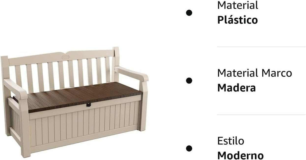 Outdoor Storage Bench 265L – Weather-Resistant Garden Seat - EVERNEST HOME & GARDEN