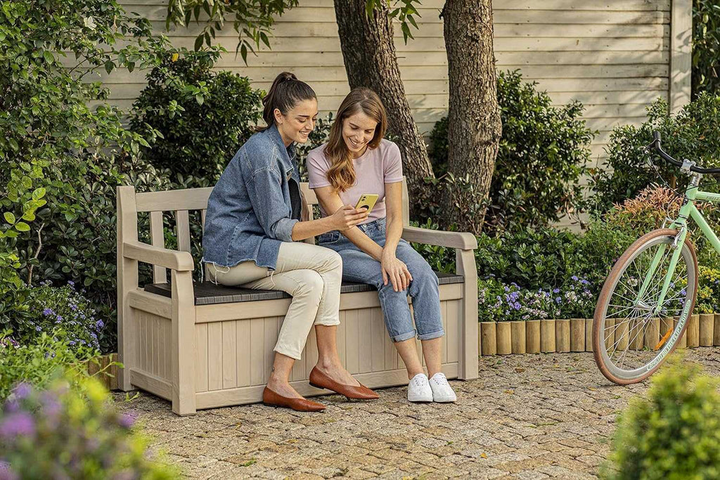 Outdoor Storage Bench 265L – Weather-Resistant Garden Seat - EVERNEST HOME & GARDEN