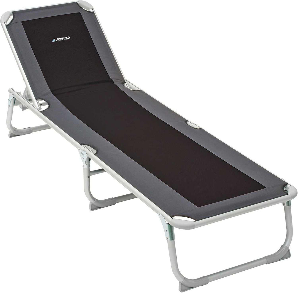 Foldable Sun Lounger Reclining Chair With 5 Positions - EVERNEST HOME & GARDEN