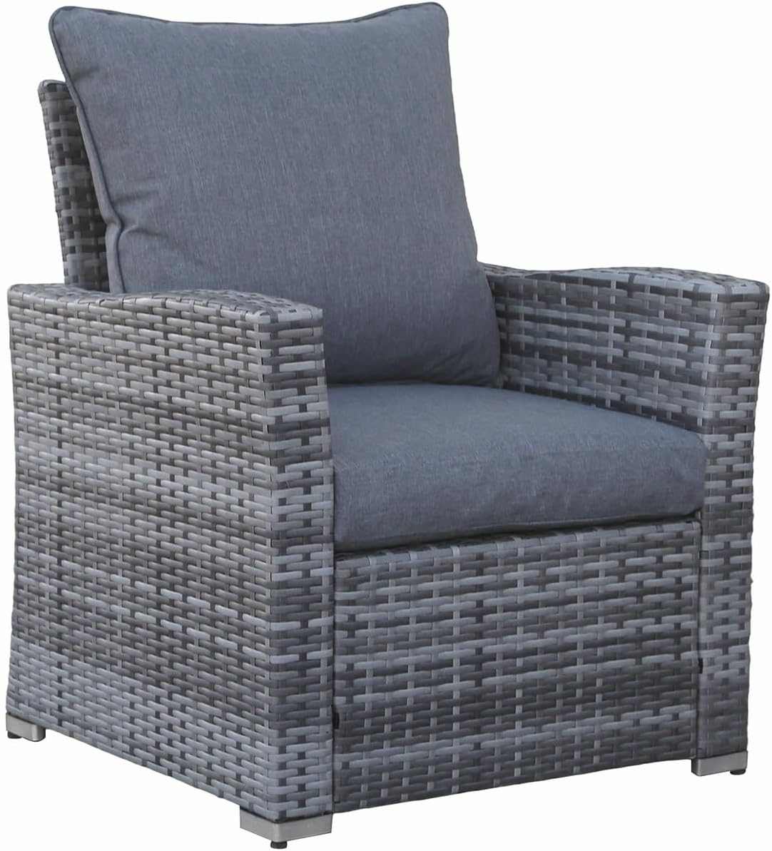 4 Seater Rattan Garden Sofa Set With Rising Table - EVERNEST HOME & GARDEN