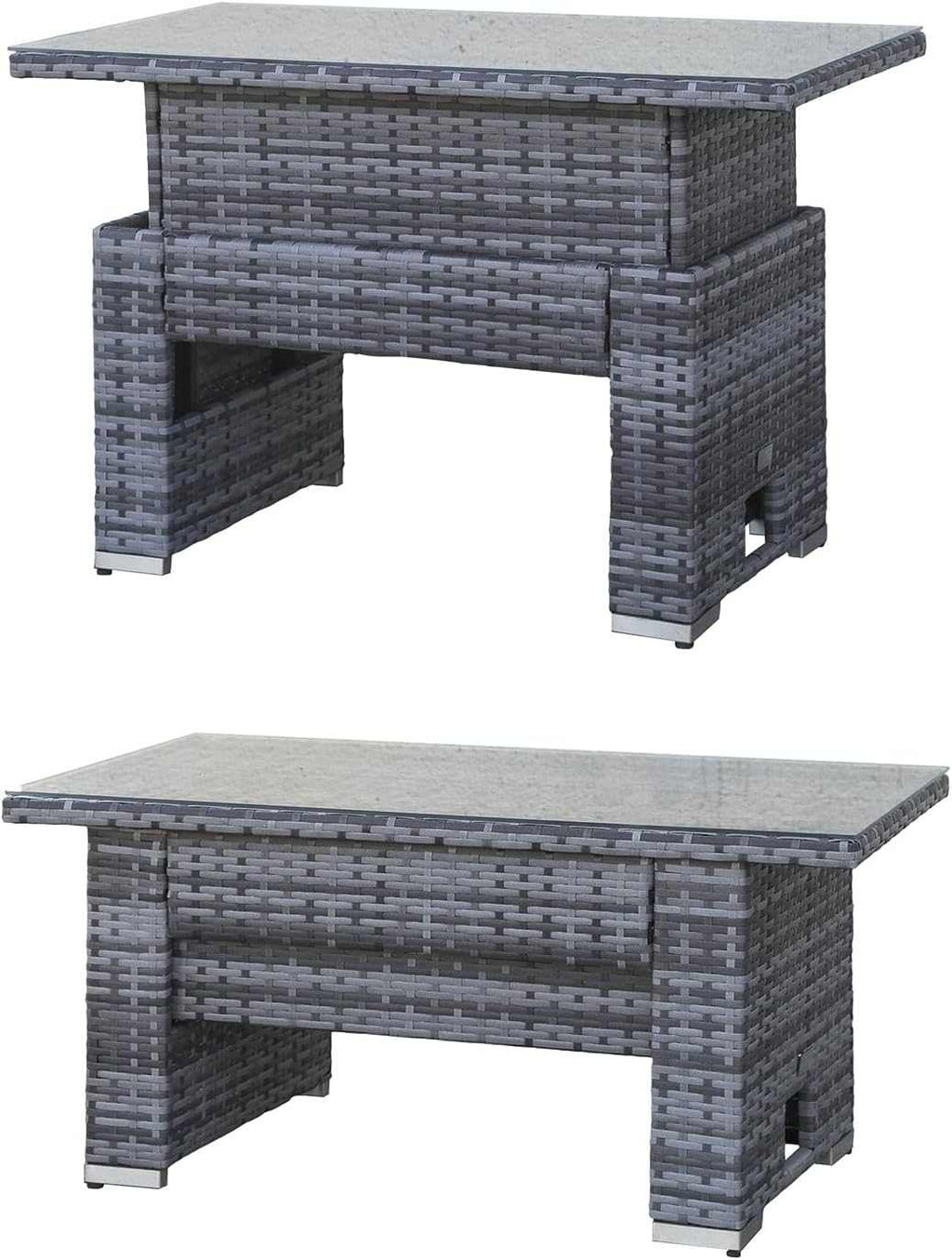 4 Seater Rattan Garden Sofa Set With Rising Table - EVERNEST HOME & GARDEN