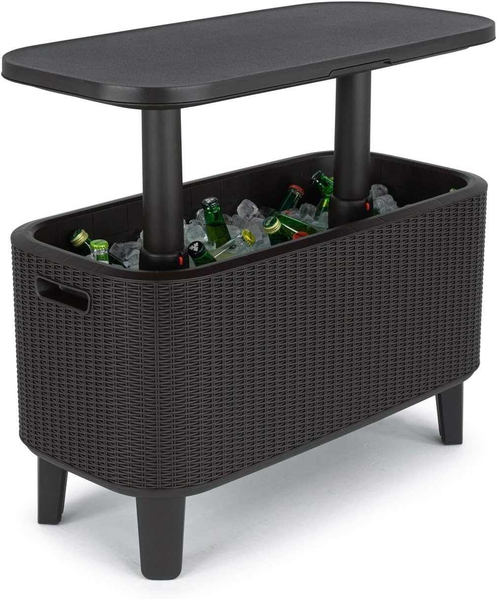 Outdoor Cocktail Table With Insulated 60L Cooler - EVERNEST HOME & GARDEN