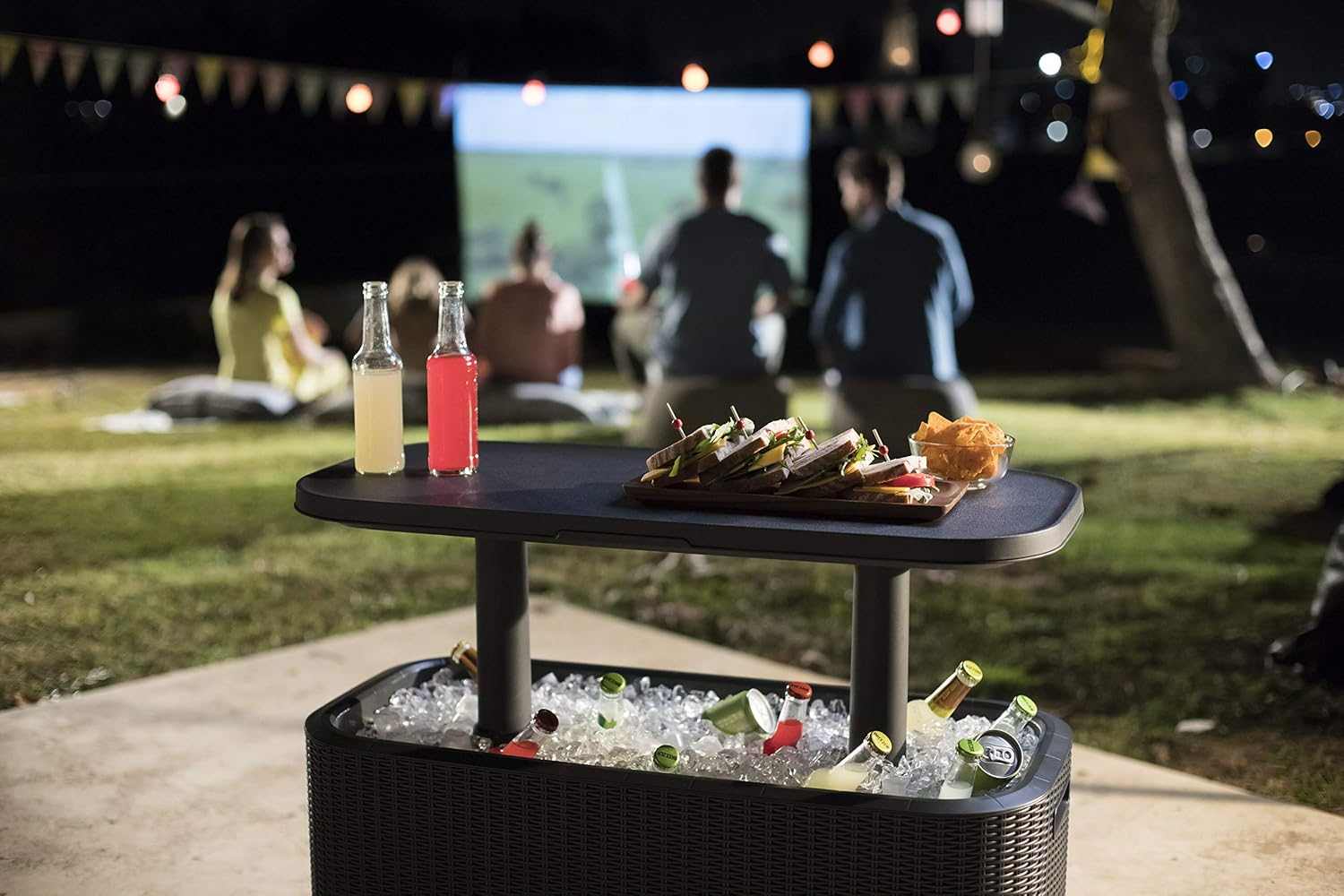 Outdoor Cocktail Table With Insulated 60L Cooler - EVERNEST HOME & GARDEN