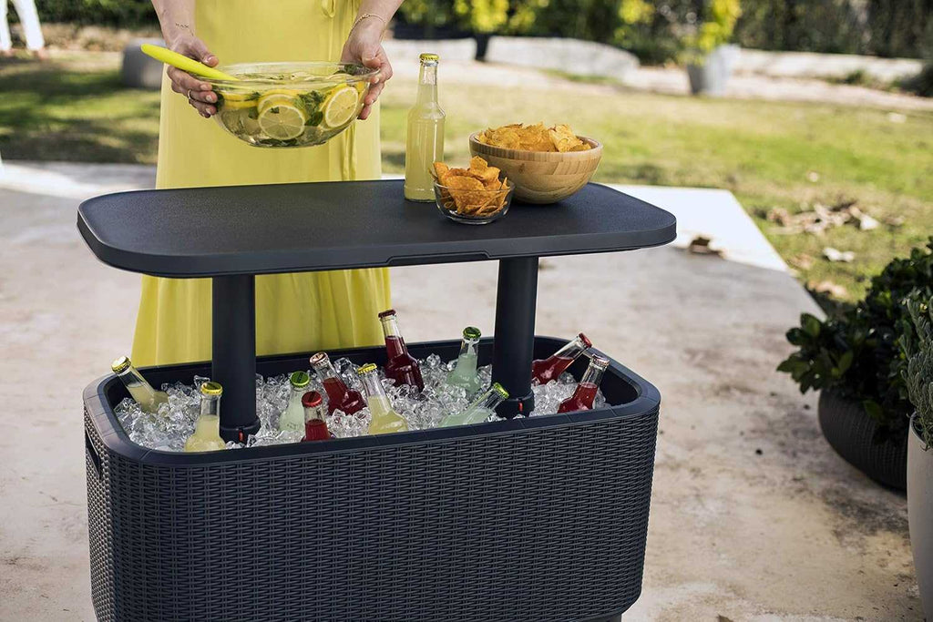 Outdoor Cocktail Table With Insulated 60L Cooler - EVERNEST HOME & GARDEN