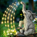 Hand-painted solar bear garden statue featuring mom and cub with solar-lit honey pot