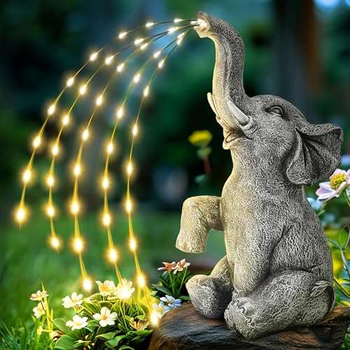 Hand-painted solar bear garden statue featuring mom and cub with solar-lit honey pot