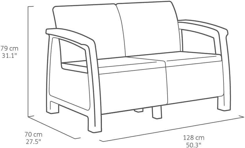 Outdoor rattan 4 seater sofa set with accent table and plush cushions in garden patio setting