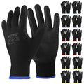 Pair of breathable PU coated safety work gloves with non-slip grip for versatile work tasks