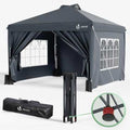 Pop Up 3x3 m heavy duty gazebo with sides, central lock, steel frame, and carry bag for outdoor shade and events
